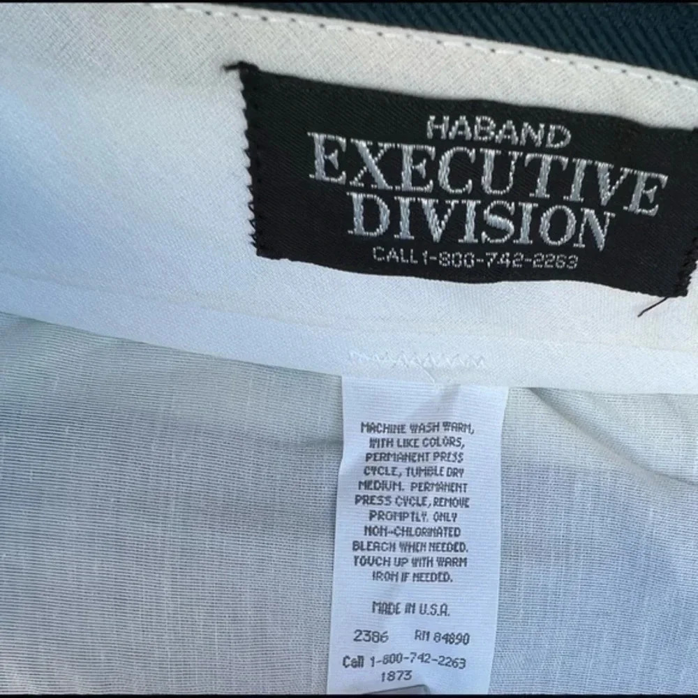 Haband Mens Executive Division Garbadine Dress Hemmed‎ Slacks Green Size 50 x 25 - Picture 2 of 5